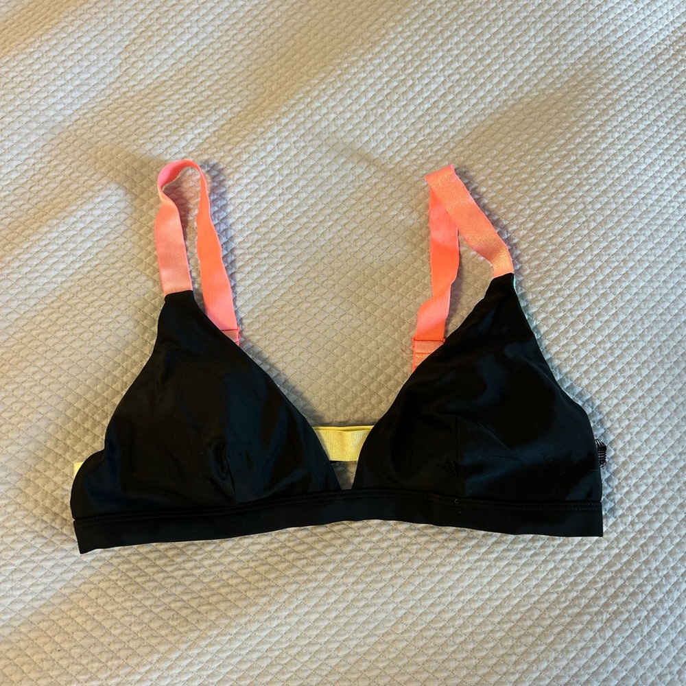 Xhilaration Black and Pink Bikini Top